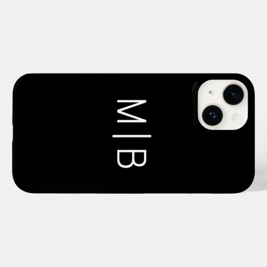 Coques Case-Mate iPhone Simple moderne Monogramme initial personnalisé (Verso (horizontal))