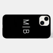 Coques Case-Mate iPhone Simple Moderne Monogramme Initiales Personnalisé (Verso (horizontal))