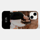 Coques Case-Mate iPhone Simple moderne Monogramme Photo Nom personnalisé (Verso (horizontal))