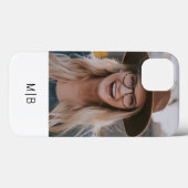 Coques Case-Mate iPhone Simple moderne Monogramme Photo Nom personnalisé (Verso (horizontal))
