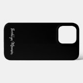 Coques Case-Mate iPhone Simple moderne noir blanc nom de script personnali (Verso (horizontal))