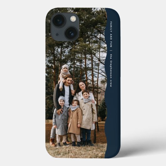 Coques Case-Mate iPhone Simple moderne une photo ondulée bord cool marine (Verso)