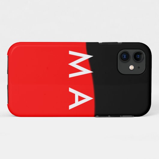 Coques Case-Mate iPhone Simple monogramme ajouter votre nom lettre man min (Dos (Horizontal))