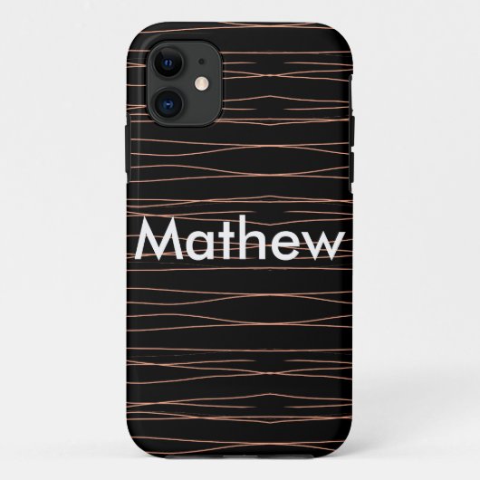 Coques Case-Mate iPhone Simple monogramme ajouter votre nom lettre man min (Dos)
