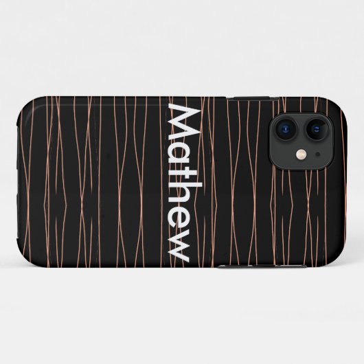Coques Case-Mate iPhone Simple monogramme ajouter votre nom lettre man min (Dos (Horizontal))