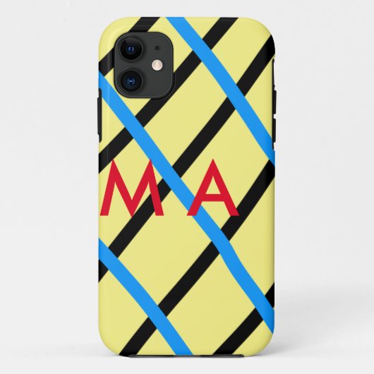 Coques Case-Mate iPhone Simple monogramme ajouter votre nom lettre man min (Dos)