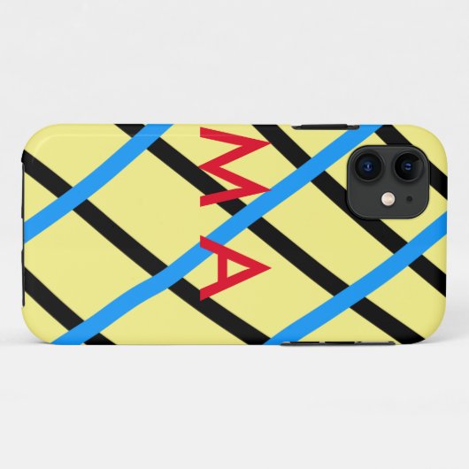 Coques Case-Mate iPhone Simple monogramme ajouter votre nom lettre man min (Dos (Horizontal))