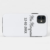 Coques Case-Mate iPhone simple monogramme minimal mrs M nom date année Thr (Dos (Horizontal))