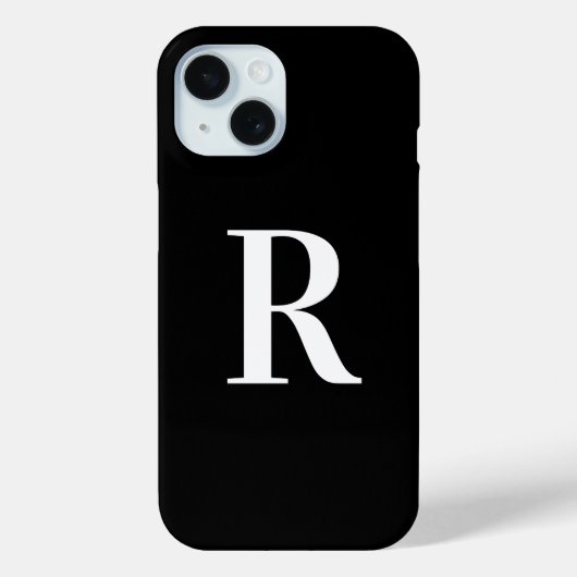 Coques Case-Mate iPhone Simple Monogramme noir et blanc (Verso)