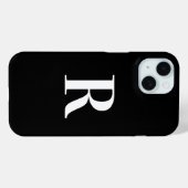 Coques Case-Mate iPhone Simple Monogramme noir et blanc (Verso (horizontal))