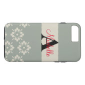 Coques Case-Mate iPhone Simple Monogramme Noir Gris Personnalisé (Dos (Horizontal))