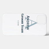 Coques Case-Mate iPhone simple monogramme personnalisé groomsmen (Verso (horizontal))