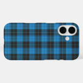 Coques Case-Mate iPhone Simple motif tartan en bleu foncé (Verso (horizontal))