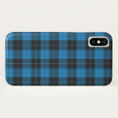 Coques Case-Mate iPhone Simple motif tartan en bleu foncé (Dos (Horizontal))