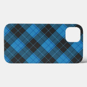 Coques Case-Mate iPhone Simple motif tartan en bleu foncé (Verso (horizontal))