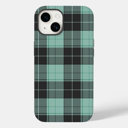 Coques Case-Mate iPhone Simple motif tartan en turquoise (Verso)