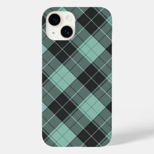Coque Pour iPhone 14 Simple motif tartan en turquoise pour iPhone Case-