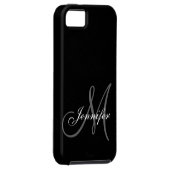 COQUES Case-Mate iPhone SIMPLE, NOIR, GRIS VOTRE MONOGRAMME VOTRE NOM (Dos/Droit)