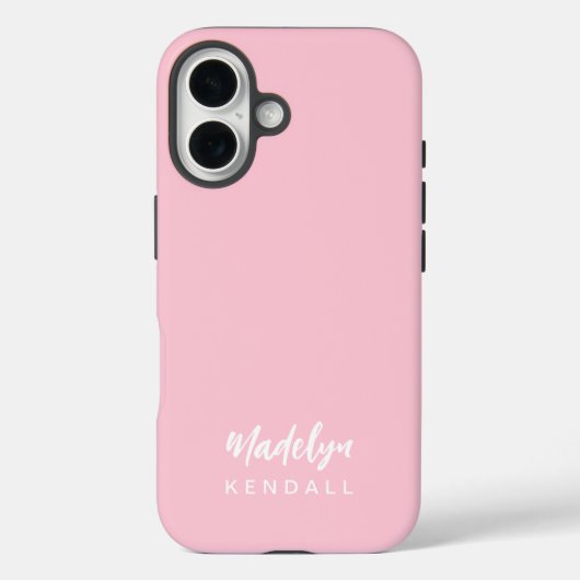 Coques Case-Mate iPhone Simple Nom De Script Élégant Rose Bonbon (Verso)