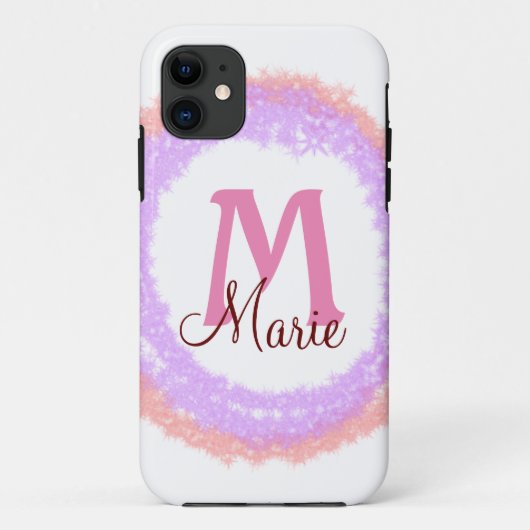 Coques Case-Mate iPhone Simple pailleté scintillant ajout nom monogramme (Dos)