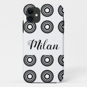 Case-Mate iPhone Case simple personnalisé BLACK mandala monogramme ajout