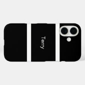 Coques Case-Mate iPhone Simple Personnalisé Noir Et Blanc (Verso (horizontal))