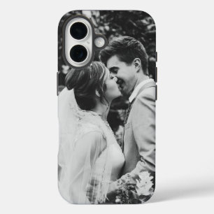 Coques iPhone 16 Simple Photo de Mariage Couple de Jeunes Mariés 