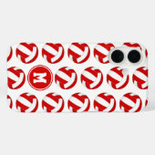 Coques Case-Mate iPhone simple rouge blanc volleyballs motif monogrammé (Verso (horizontal))