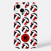 Coques Case-Mate iPhone simple rouge noir volleyballs motif monogrammé (Verso)
