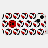 Coques Case-Mate iPhone simple rouge noir volleyballs motif monogrammé (Verso (horizontal))
