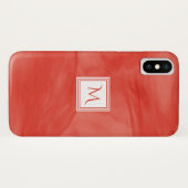 Coques Case-Mate iPhone Simple rouge orange subtil marbre moderne Monogram (Dos (Horizontal))
