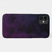 Coques Case-Mate iPhone Simple Signature Marbré Bleu Violet Ombré (Dos (Horizontal))