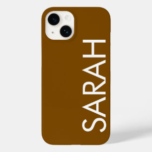 Coque Pour iPhone 14 Simple Style moderne Classic Nom Brown Couleur