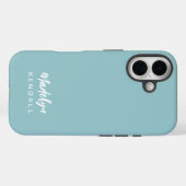Coques Case-Mate iPhone Simple Stylish Modern Script Name Blue (Verso (horizontal))