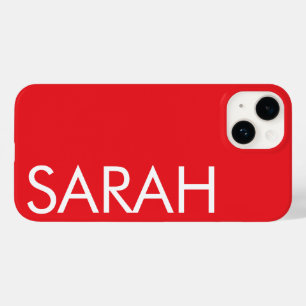 Coque Pour iPhone 14 Simple stylish Moderne Nom Customisé Classic Rouge