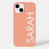 Coques Case-Mate iPhone Simple stylish Moderne Nom Customisé PEACH (Verso)