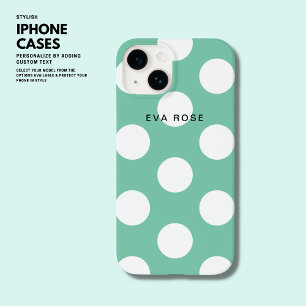 Coque Pour iPhone 14 Simple tendance moderne Sage Vert Grand Pois