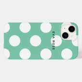 Coques Case-Mate iPhone Simple tendance moderne Sage Vert Grand Pois (Verso (horizontal))