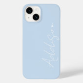 Coques Case-Mate iPhone Simple tendance Pale Bleu et Blanc Nom de script (Verso)