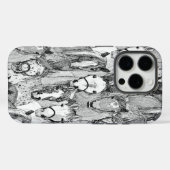 Coques Case-Mate iPhone simplement des chevaux noirs blancs (Verso (horizontal))