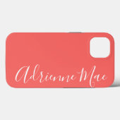 Coques Case-Mate iPhone Simplement Personnalisé Coral Blush Coque-Mate (Verso (horizontal))