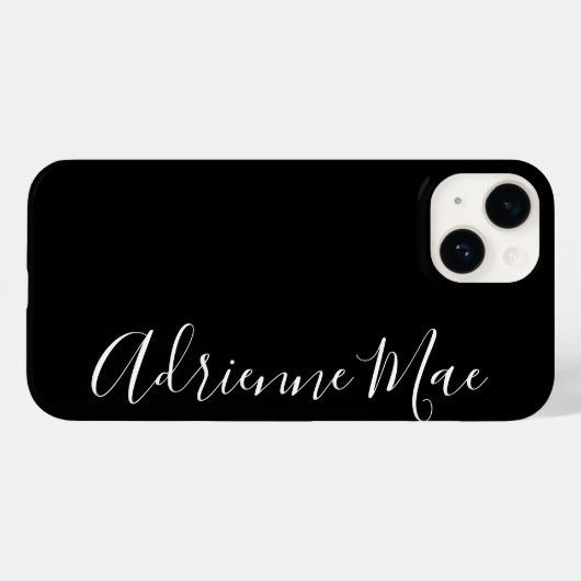 Coques Case-Mate iPhone Simplement Personnalisé Script Moderne Noir (Verso (horizontal))