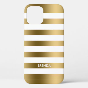 Case-Mate iPhone Case Simples Bandes Or Sur Arrière - plan Blanc
