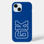 Coques Case-Mate iPhone Simples Initiales de Monogramme de Collège Blanc (Verso)