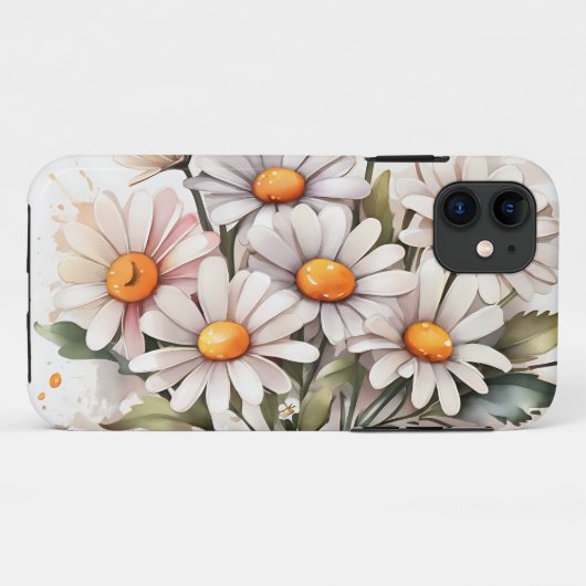 Coques Case-Mate iPhone Simples marguerites élégantes (Dos (Horizontal))