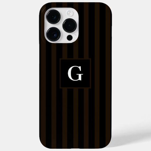 Coques Case-Mate iPhone Simples rayures Brown noires et foncées (Verso)