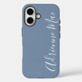 Coques Case-Mate iPhone Simply Personalized Monogram Name Dusty Blue (Verso)