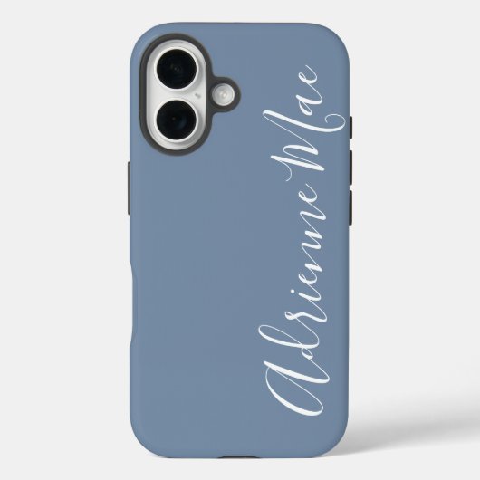 Coques Case-Mate iPhone Simply Personalized Monogram Name Dusty Blue (Verso)