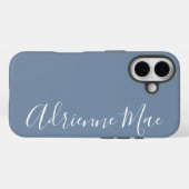Coques Case-Mate iPhone Simply Personalized Monogram Name Dusty Blue (Verso (horizontal))
