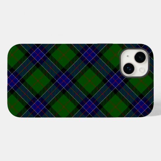 Coques Case-Mate iPhone Sinclair tartan bleu vert plaid (Verso (horizontal))